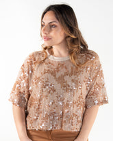 Top Paillettes Cipria