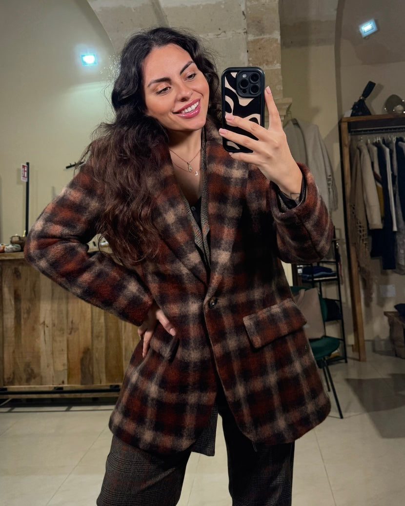 Giacca cappotto coccio/moro