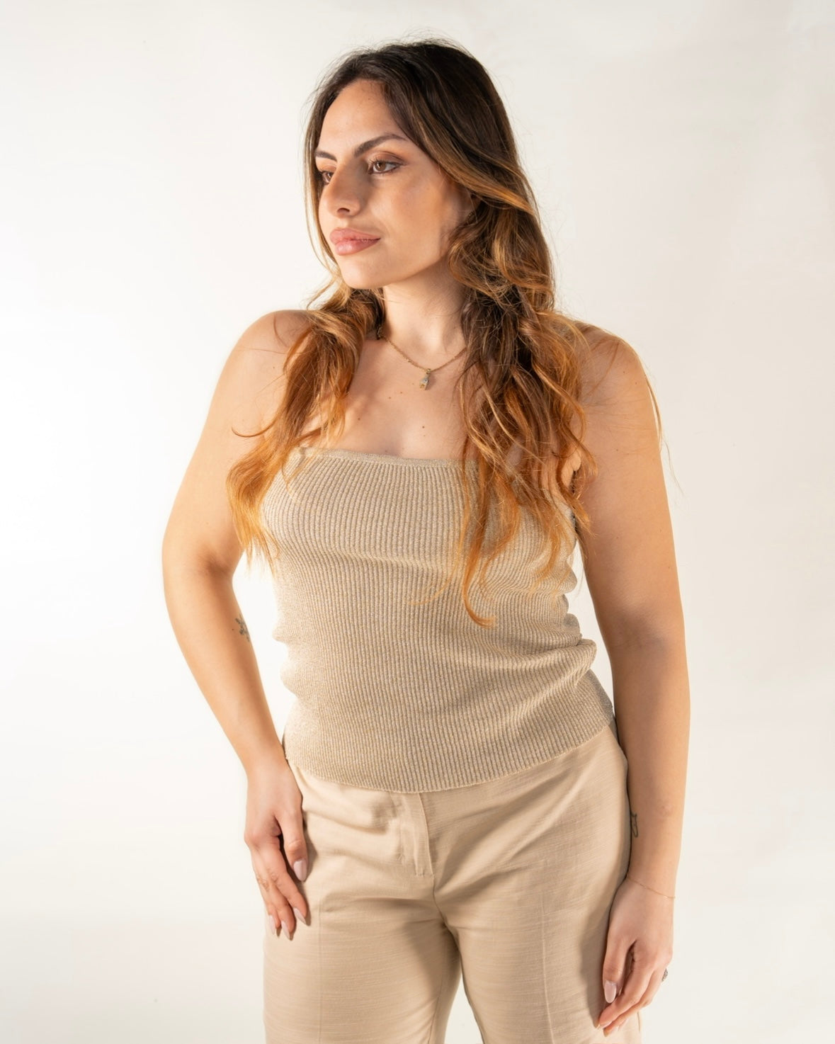 Top Lurex Beige